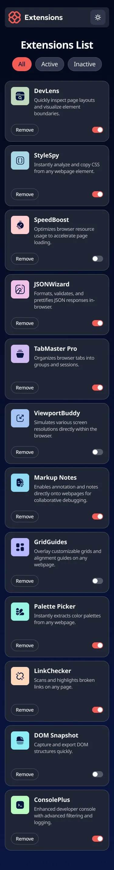 Captura 2 de Browser Extension Manager